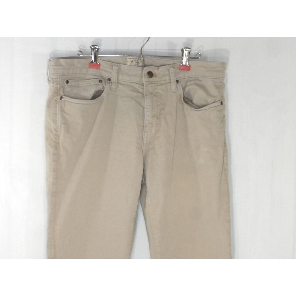J Crew Pants Mens 34x34 Beige 484 Stretch Chino Slim Fit Tapered Leg Jeans - Picture 3 of 14